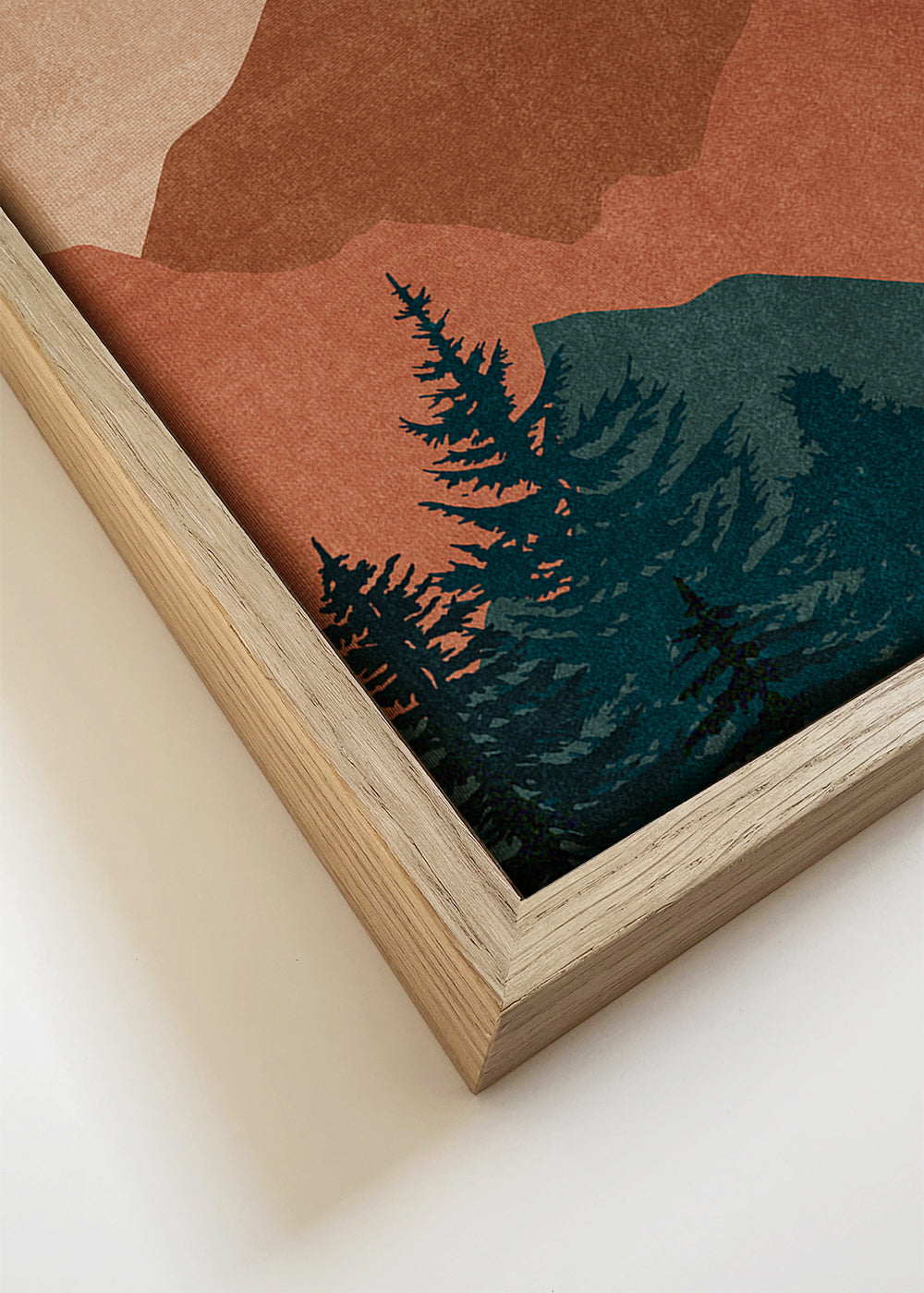Landschap kunst met gelaagde toppen