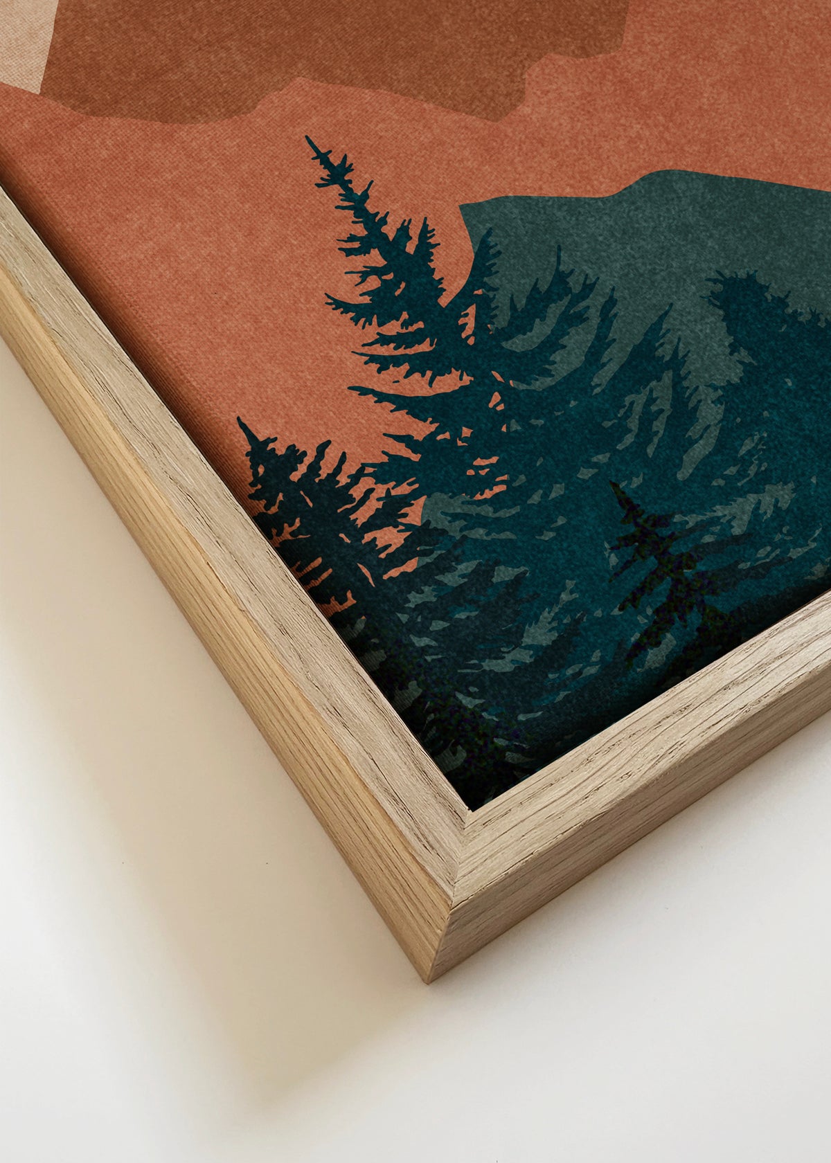 Sunset Peaks 1 - Framed canvas detail