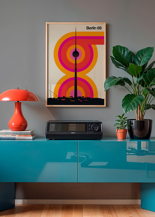 Stadskunst Berlin 69 toren silhouet poster
