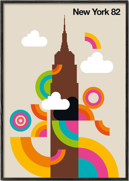 Stedenposter New York 82 retro skyline