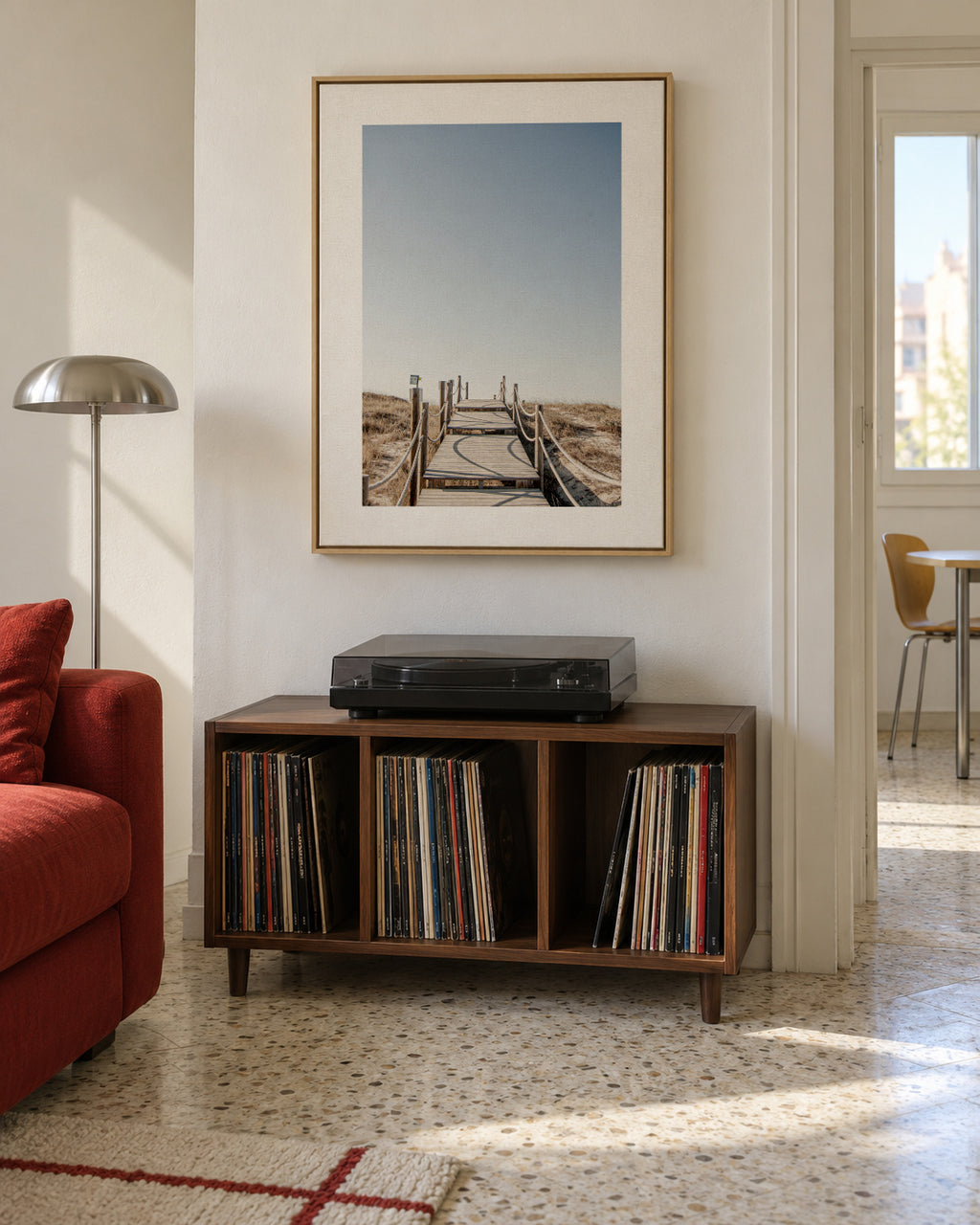 Formentera VII - Framed canvas in an interior