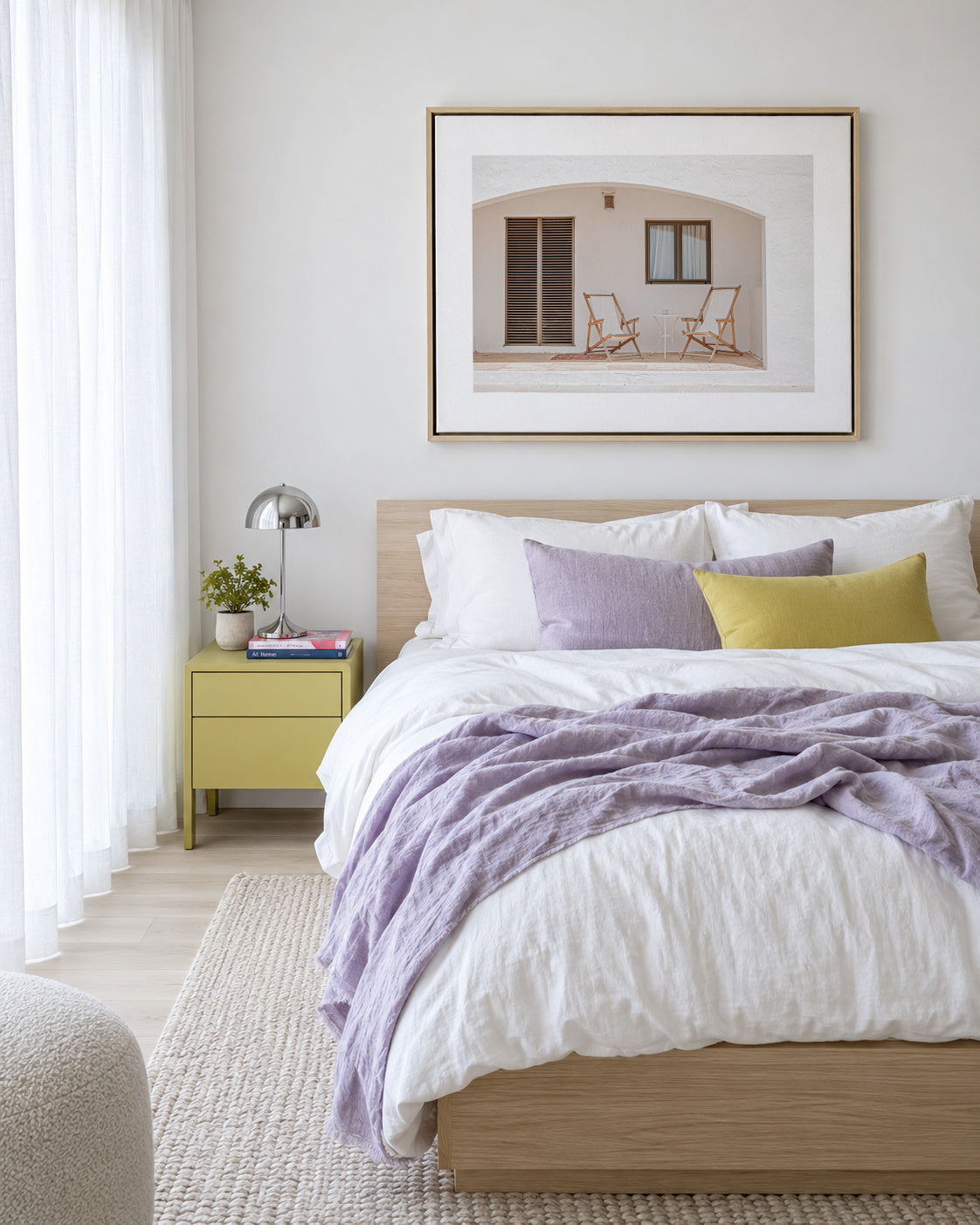 Formentera XI - Framed canvas in an interior