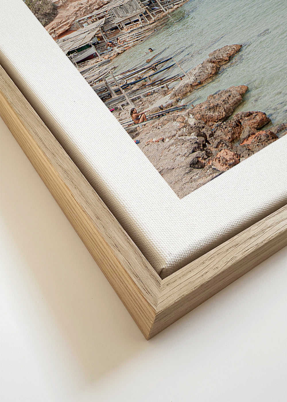 Landschap kunst: strand met zeilboten en zacht uitzicht