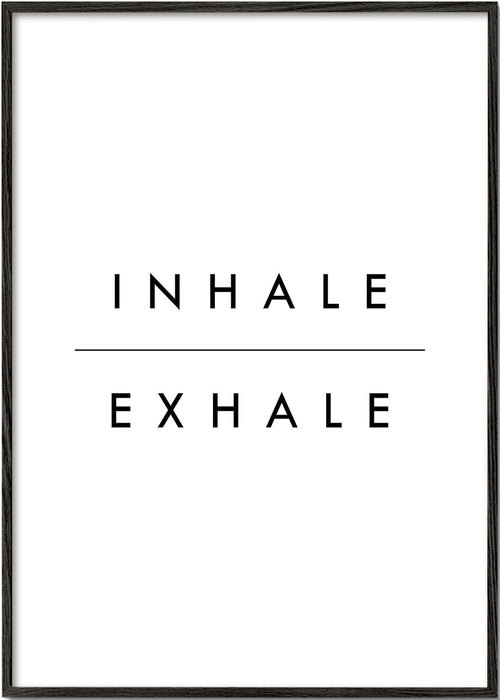 Minimal typografie poster Inhale Exhale