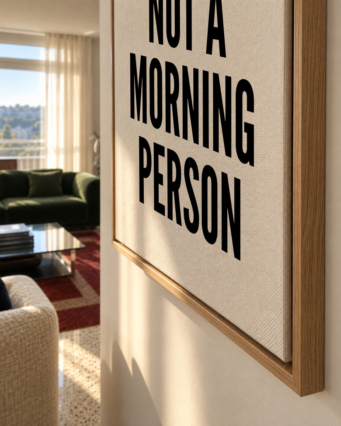 Morning Person - Framed canvas detail