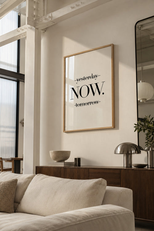 Now - Framed poster in an interior