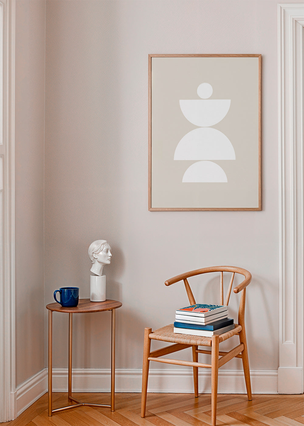 Geometrische poster met opgestapelde halfronden