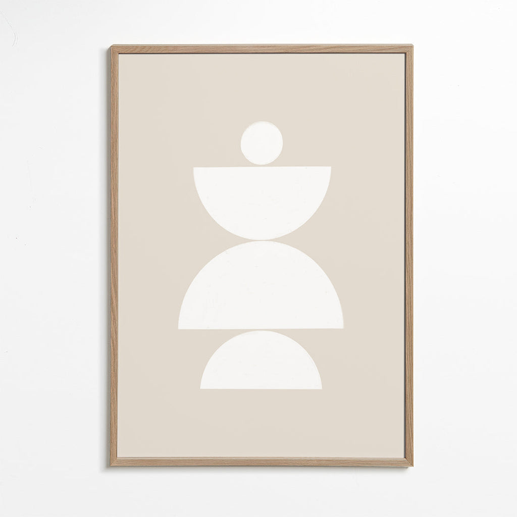 Geometrische poster met opgestapelde halfronden