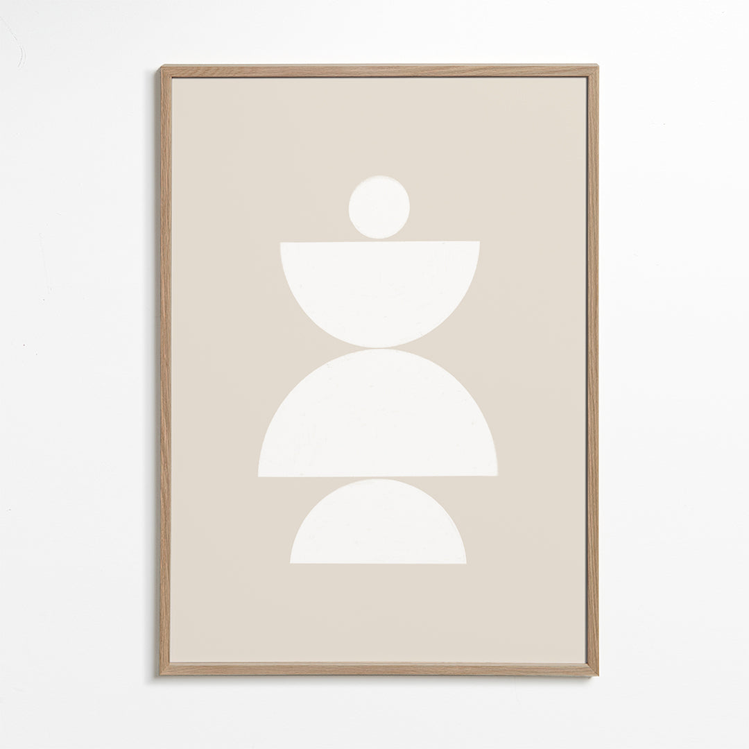 Geometrische poster met opgestapelde halfronden
