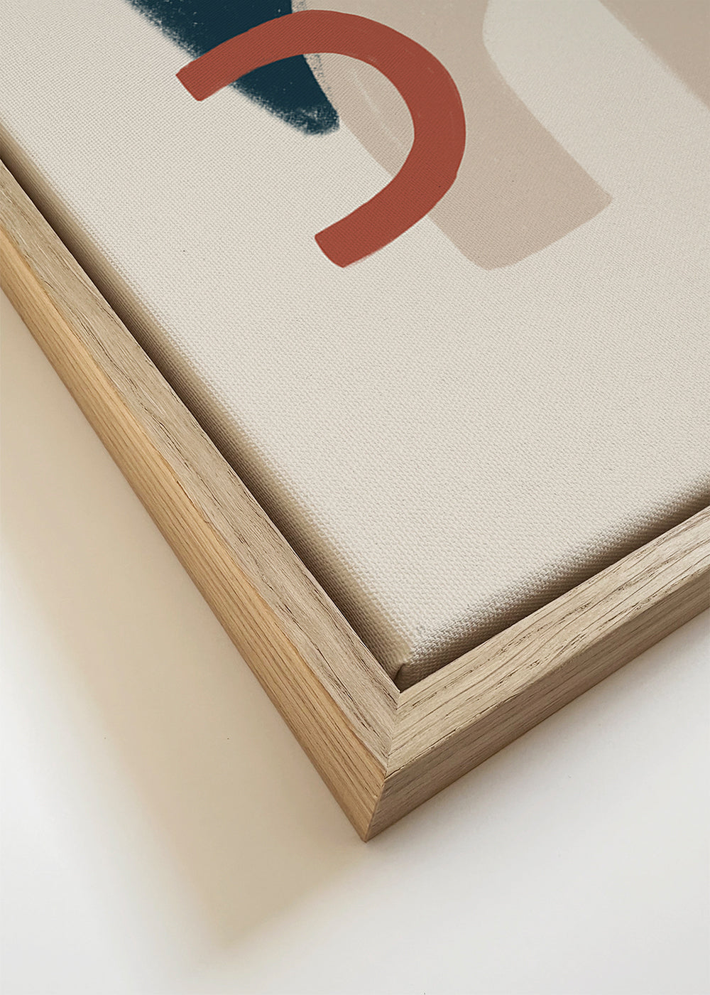 Abstract kunstwerk met organische vormen en beige tinten