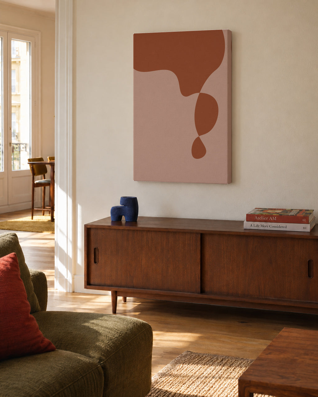 Komorebi I - Unframed canvas in an interior