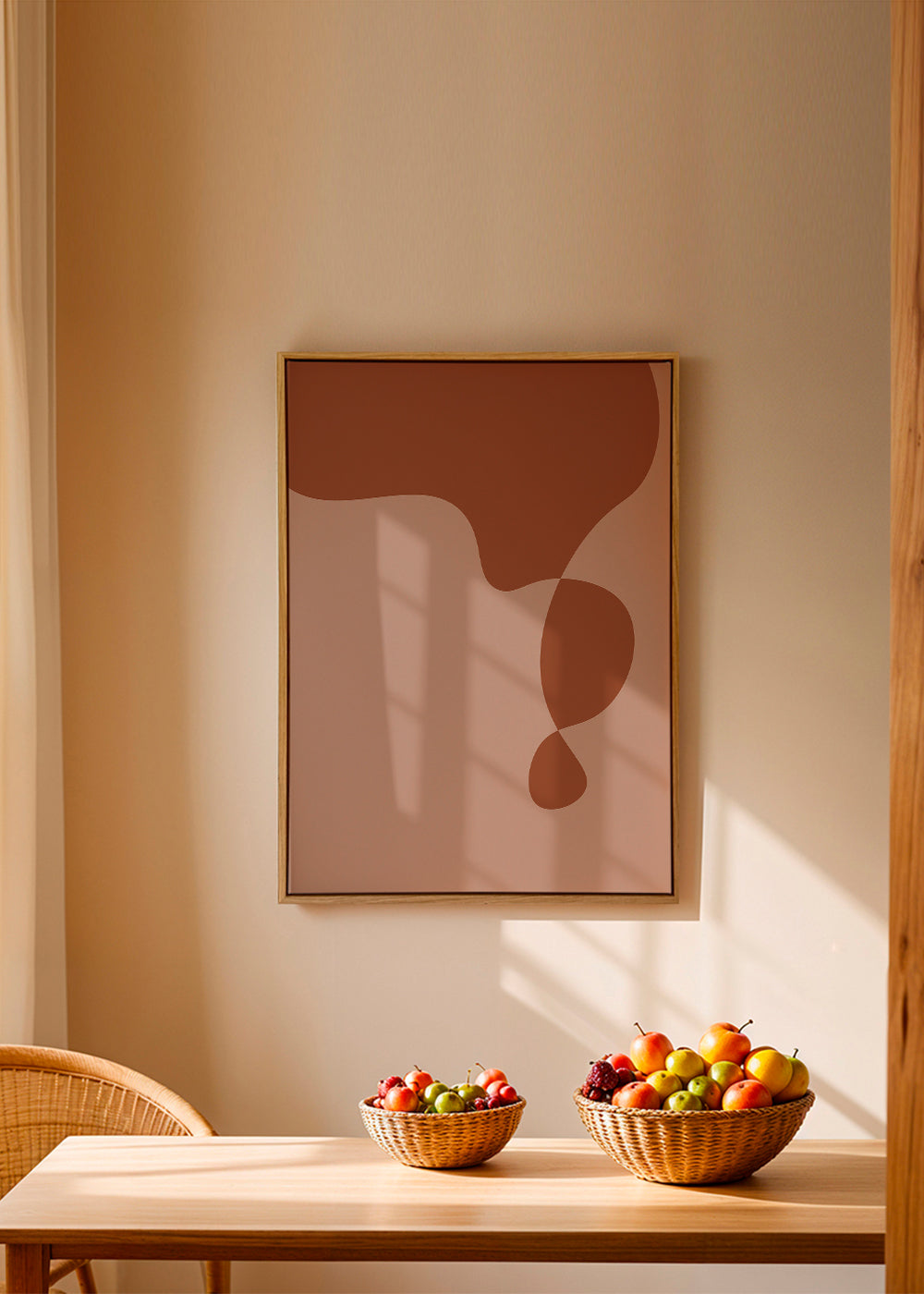 Organische abstracte kunst in aardetinten