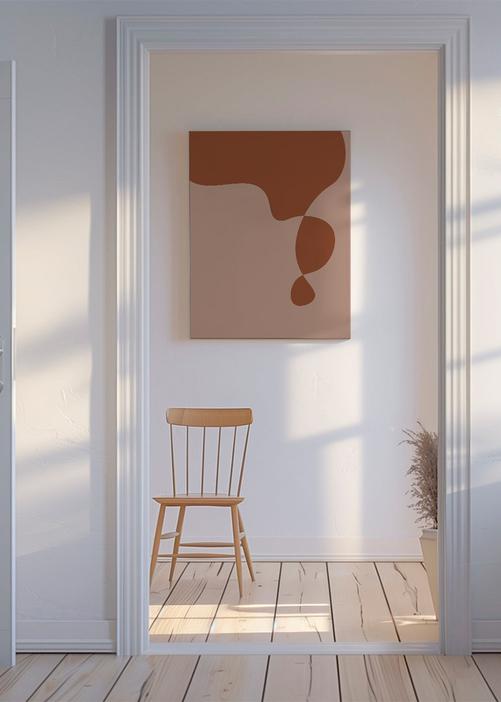 Organische abstracte kunst in aardetinten
