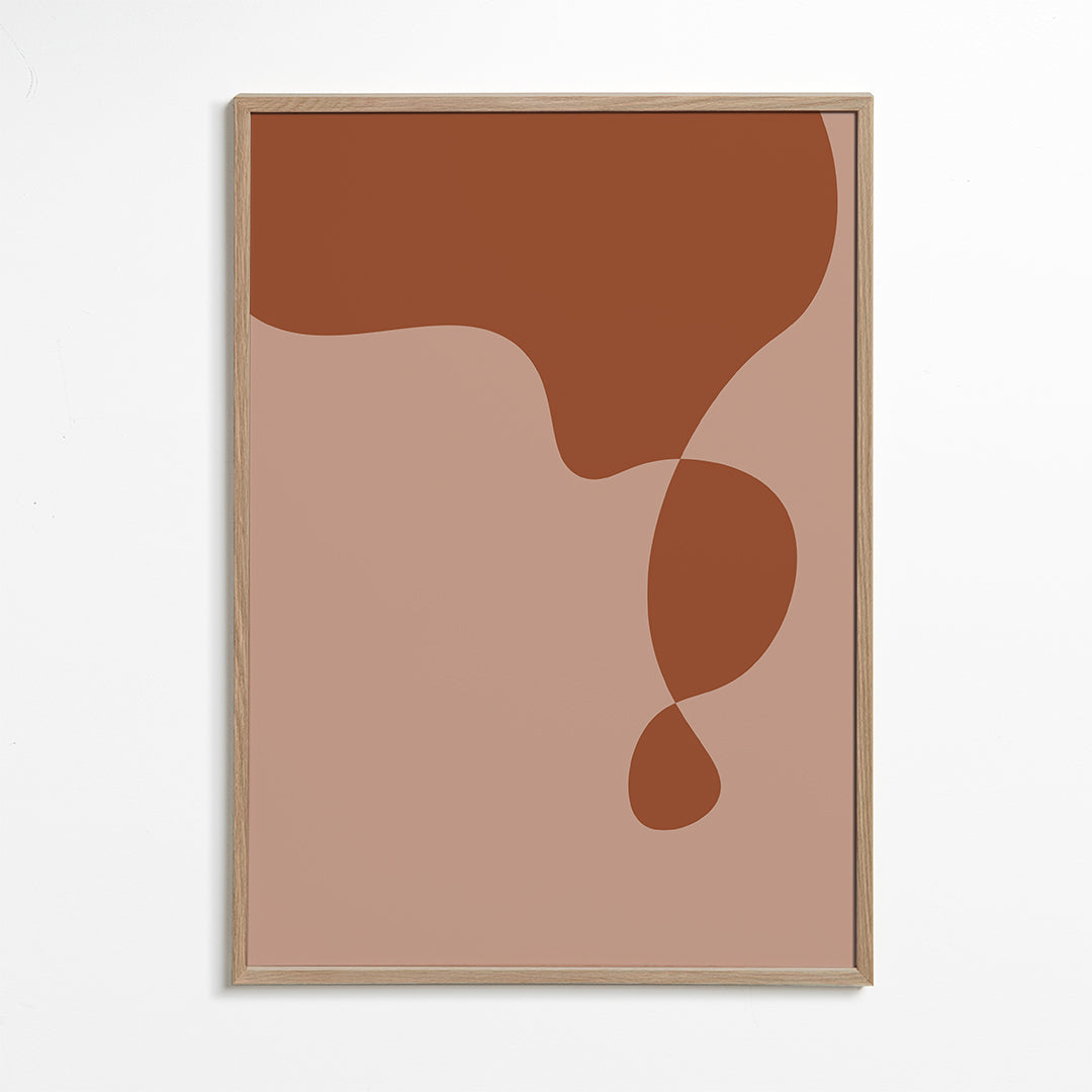 Organische abstracte kunst in aardetinten