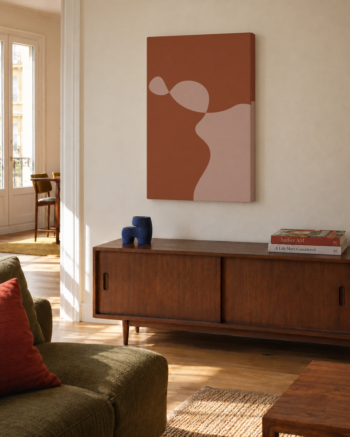 Komorebi II - Unframed canvas in an interior