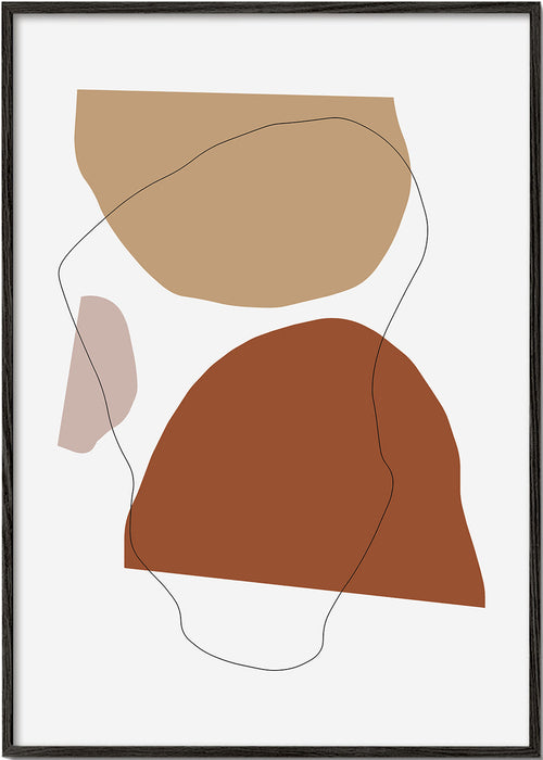 Abstract kunst terracotta en beige