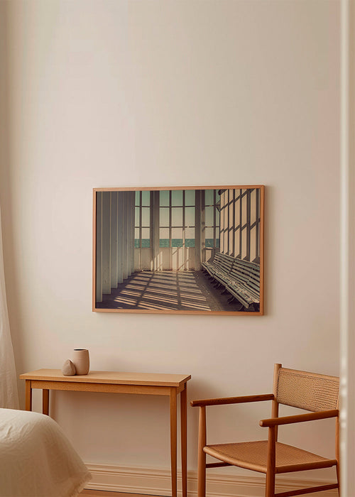 Fotografie van kust-wachtruimte met banken