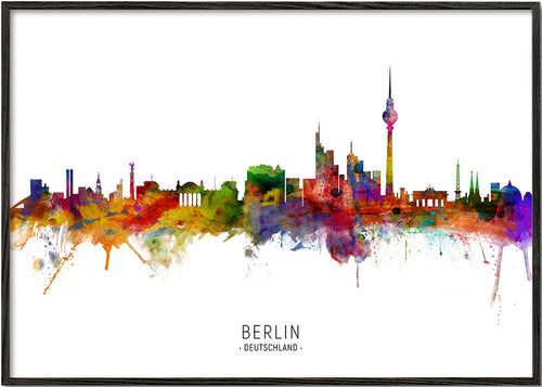Reisposter Berlijn skyline aquarel