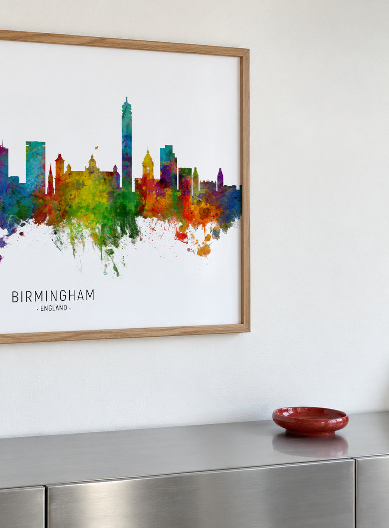 Birmingham Skyline multicolor - Framed poster detail