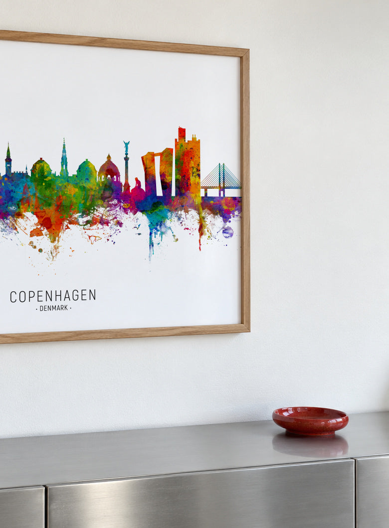 Copenhagen Skyline multicolor - Framed poster detail