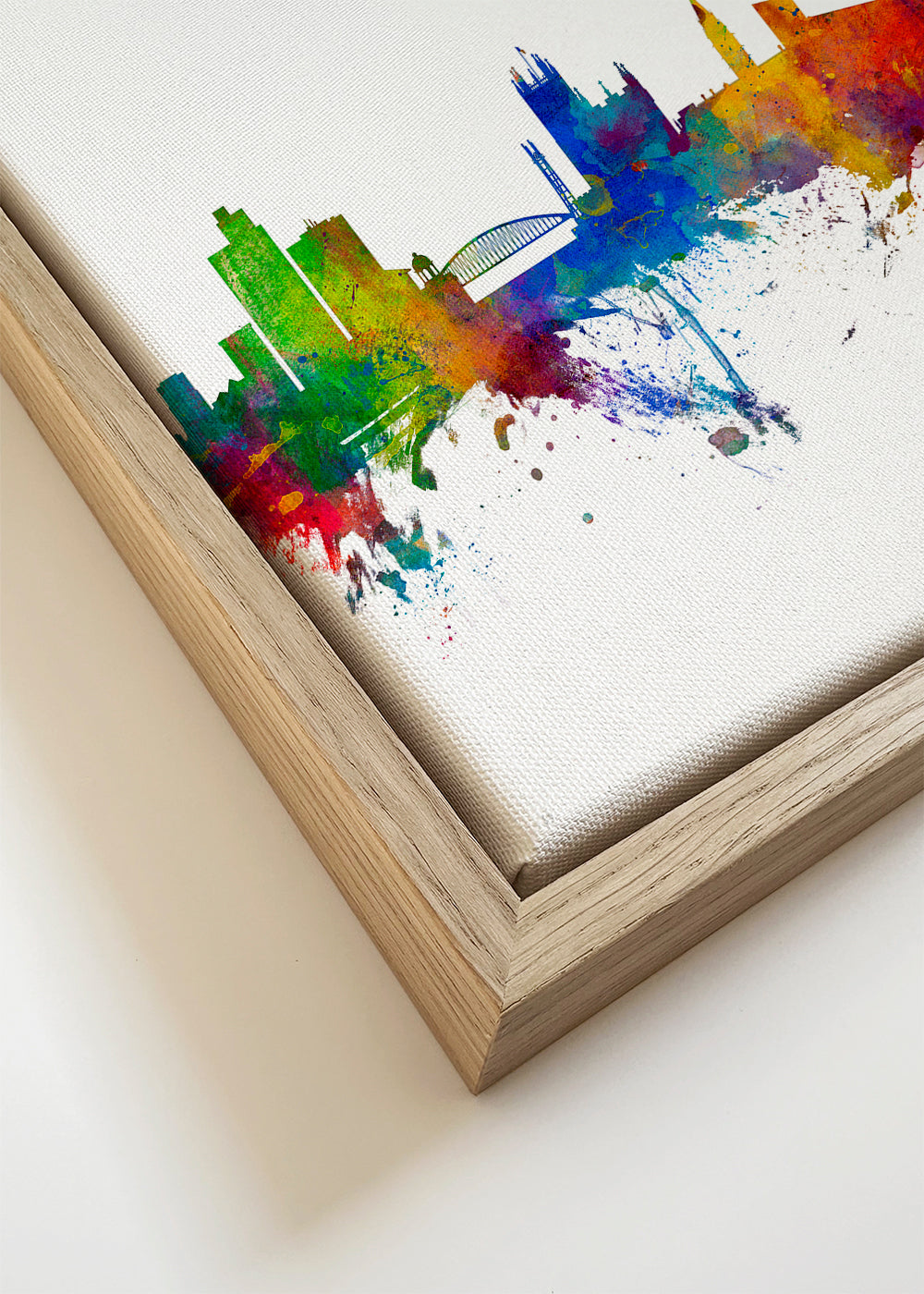 Reisposter: Manchester skyline in kleurvlekken
