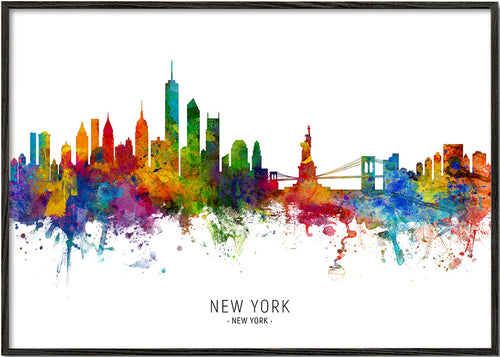 Reisposter: New York aquarel skyline