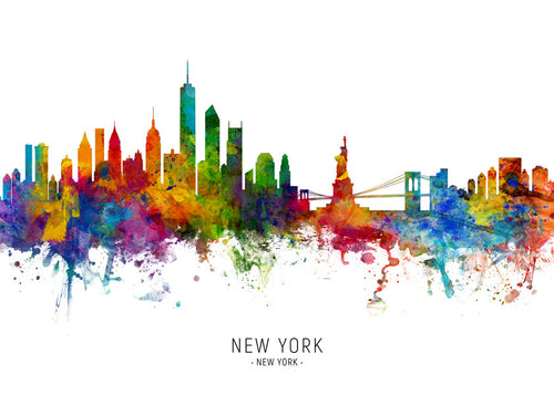 Reisposter: New York aquarel skyline