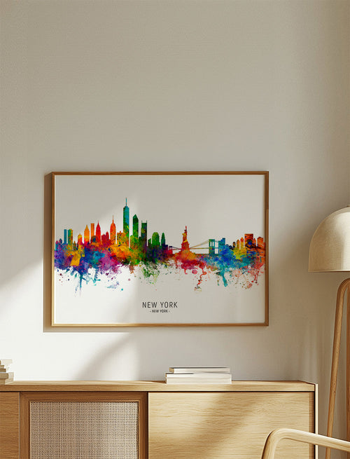 Reisposter: New York aquarel skyline