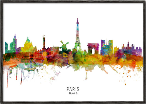 Keuken kunst: Parijs skyline in aquarel