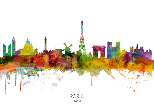 Keuken kunst: Parijs skyline in aquarel