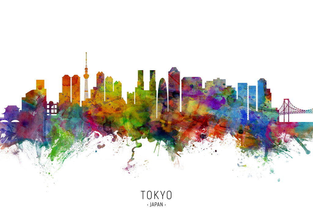 Tokyo Skyline multicolor - Unframed art print