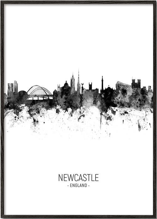 Stadskunst Newcastle inkt silhouet