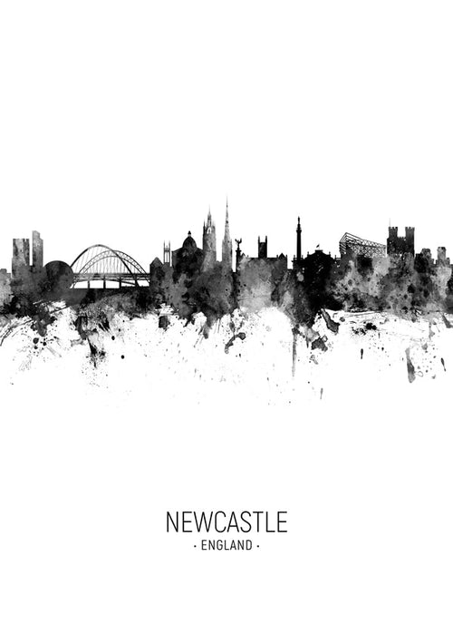 Stadskunst Newcastle inkt silhouet