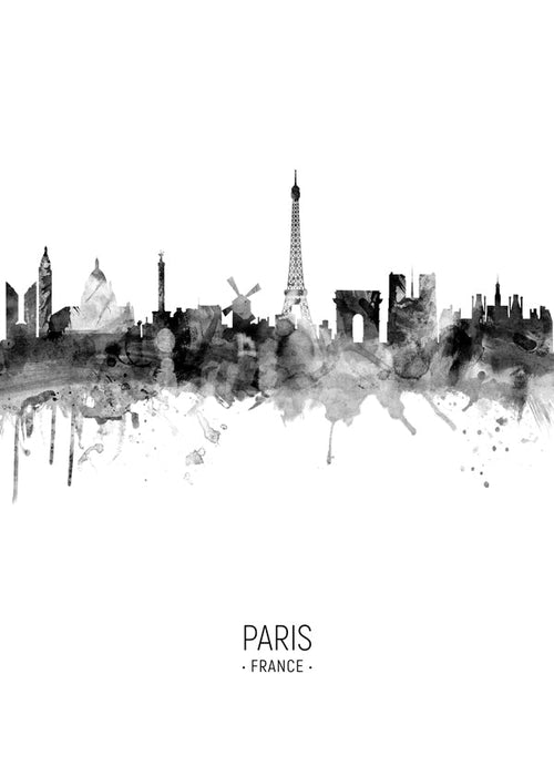 Keuken kunst: Parijse skyline in inkt