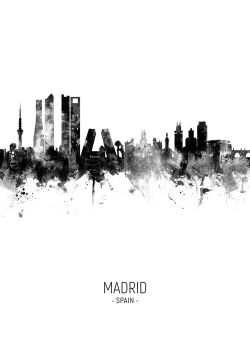 Keuken kunst Madrid skyline inkt