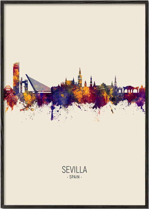 Stadsposter met Seville skyline