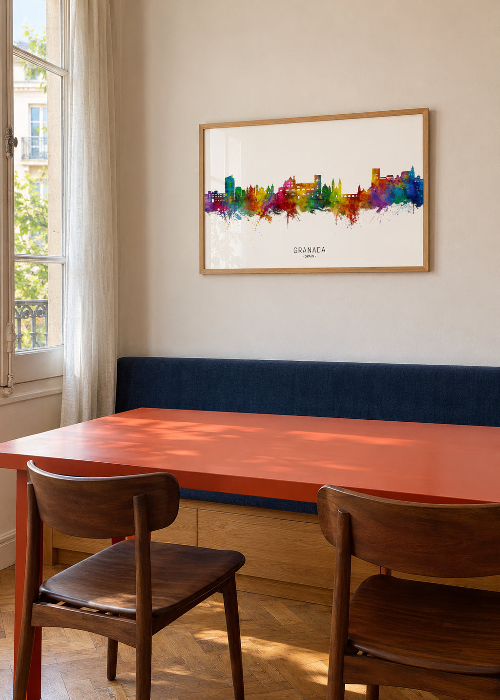 Granada Skyline - Framed poster in an interior