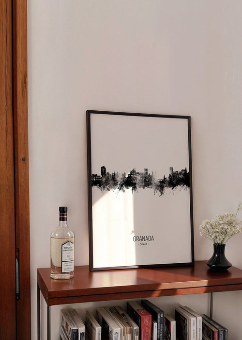 Keuken kunst Granada skyline inktillustratie