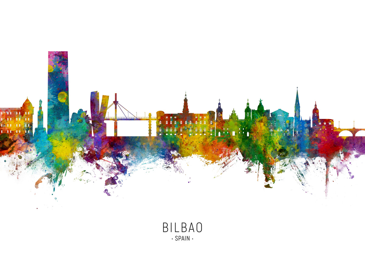 Bilbao Skyline multicolor - Unframed art print