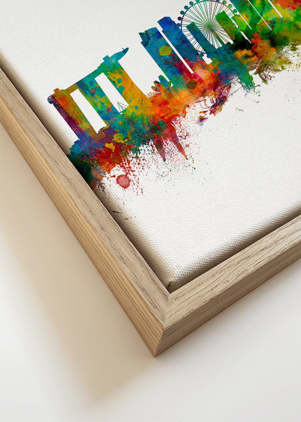 Reisposter: Singapore skyline aquarel