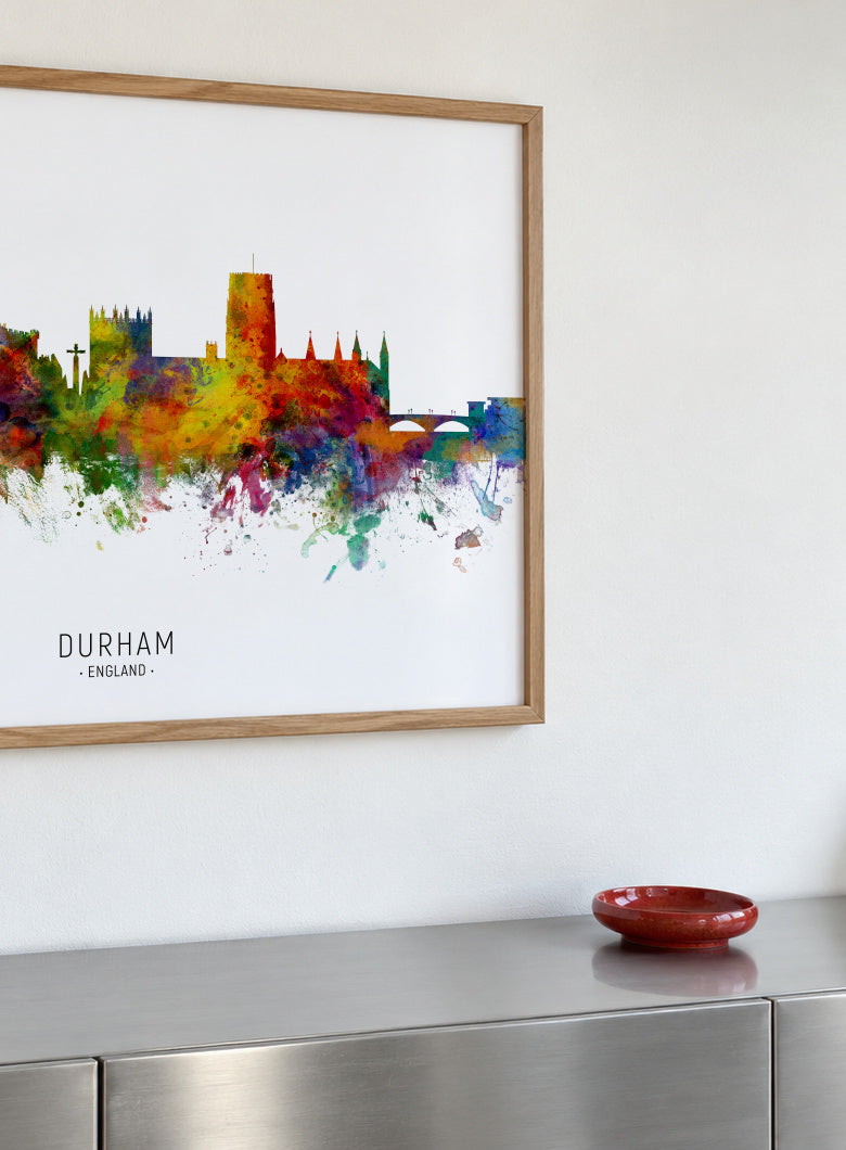 Durham Skyline multicolor - Framed poster detail