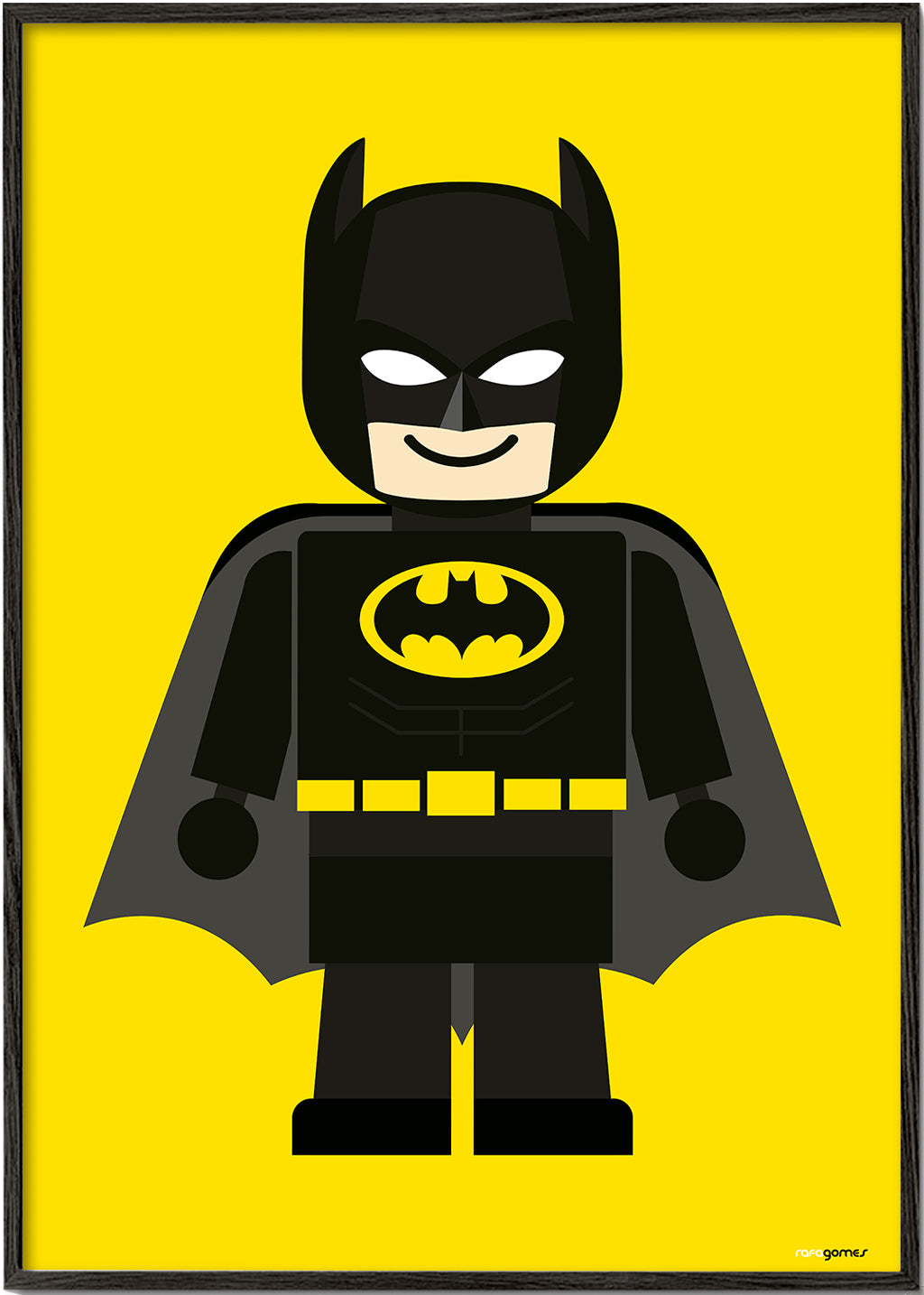 Kinderprint Batman-speelgoed op gele achtergrond