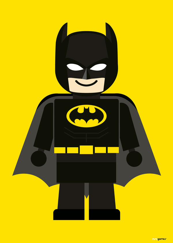 Kinderprint Batman-speelgoed op gele achtergrond