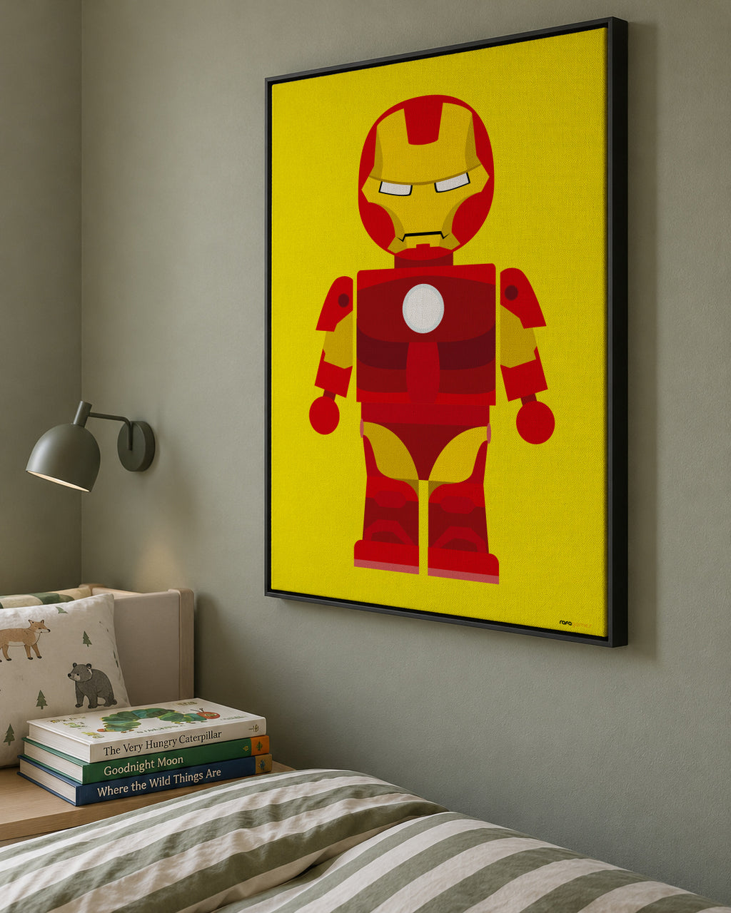 Toy Ironman - Framed canvas in an interior