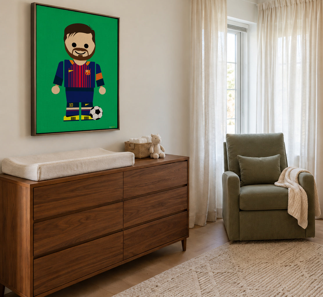 Toy Messi - Framed canvas in an interior