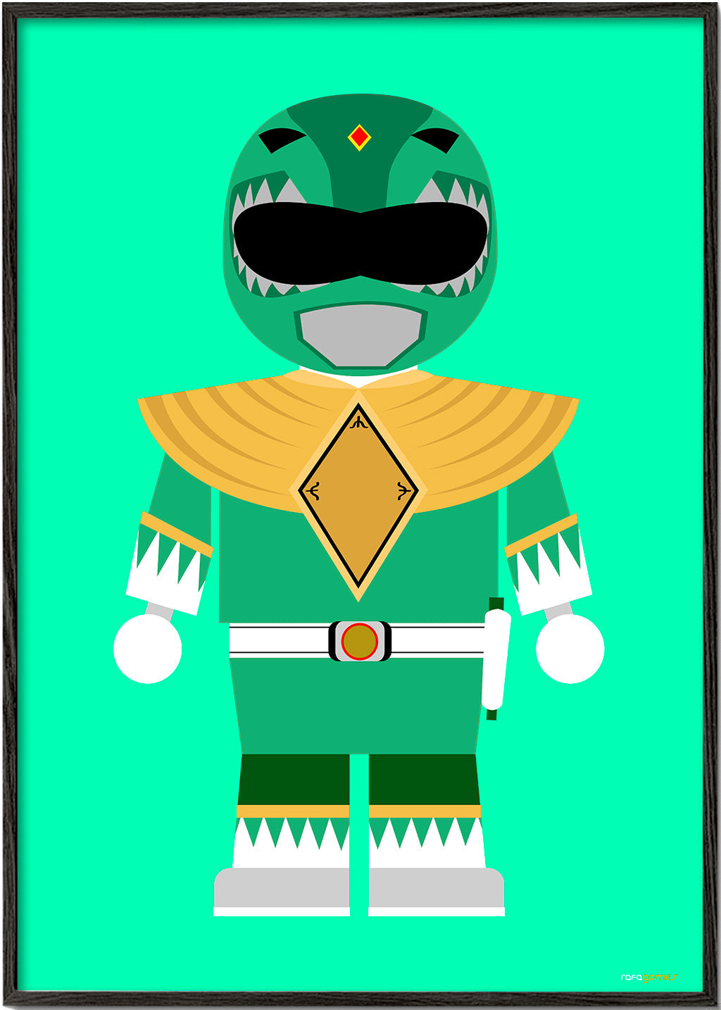 Kinderposter Groene Power Ranger speelgoed