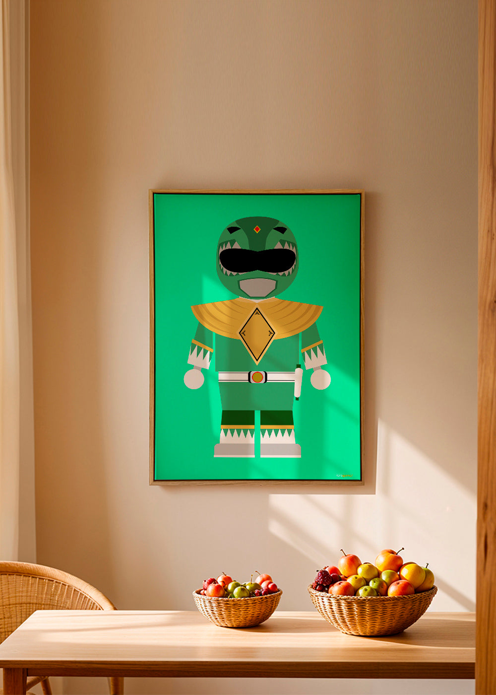 Kinderposter Groene Power Ranger speelgoed