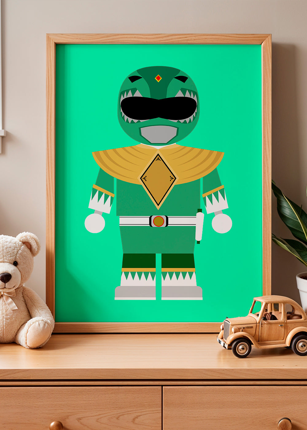 Kinderposter Groene Power Ranger speelgoed