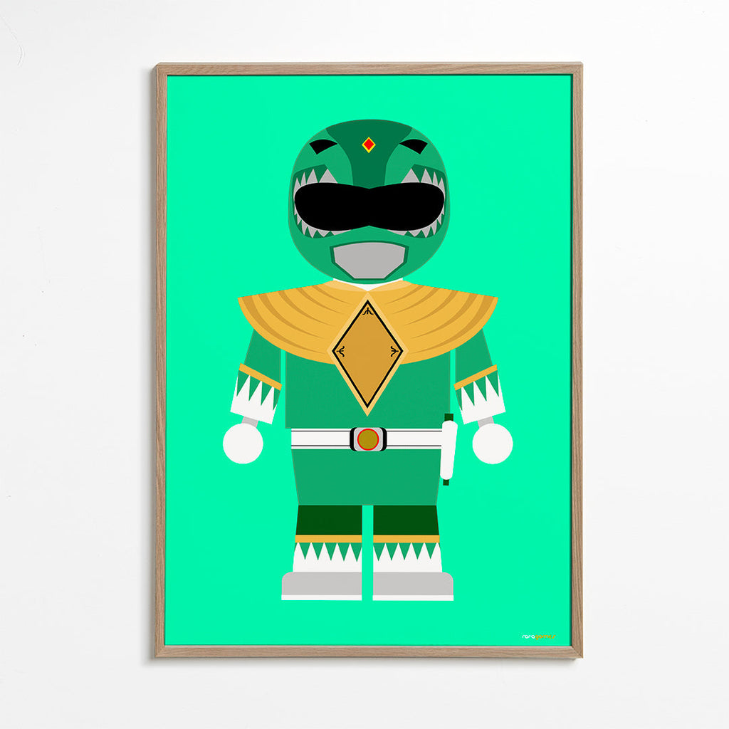 Kinderposter Groene Power Ranger speelgoed