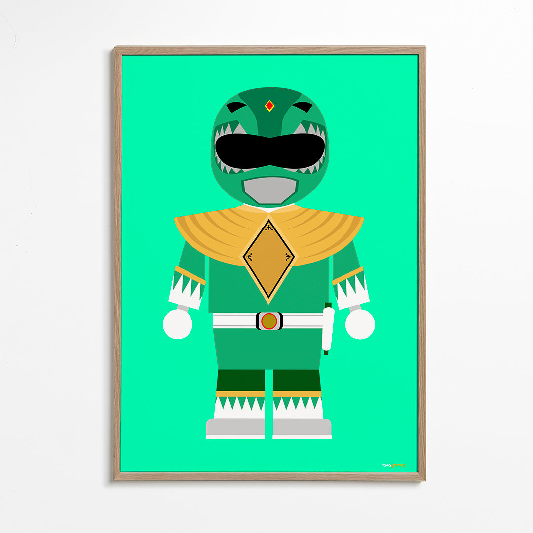 Kinderposter Groene Power Ranger speelgoed